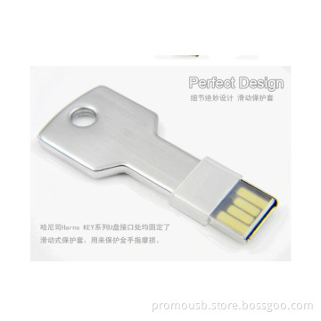 metal key usb flash drive with plastic cap